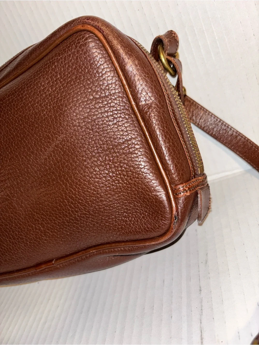 Dooney & Bourke Brown Pebbled Leather Messenger Crossbody
